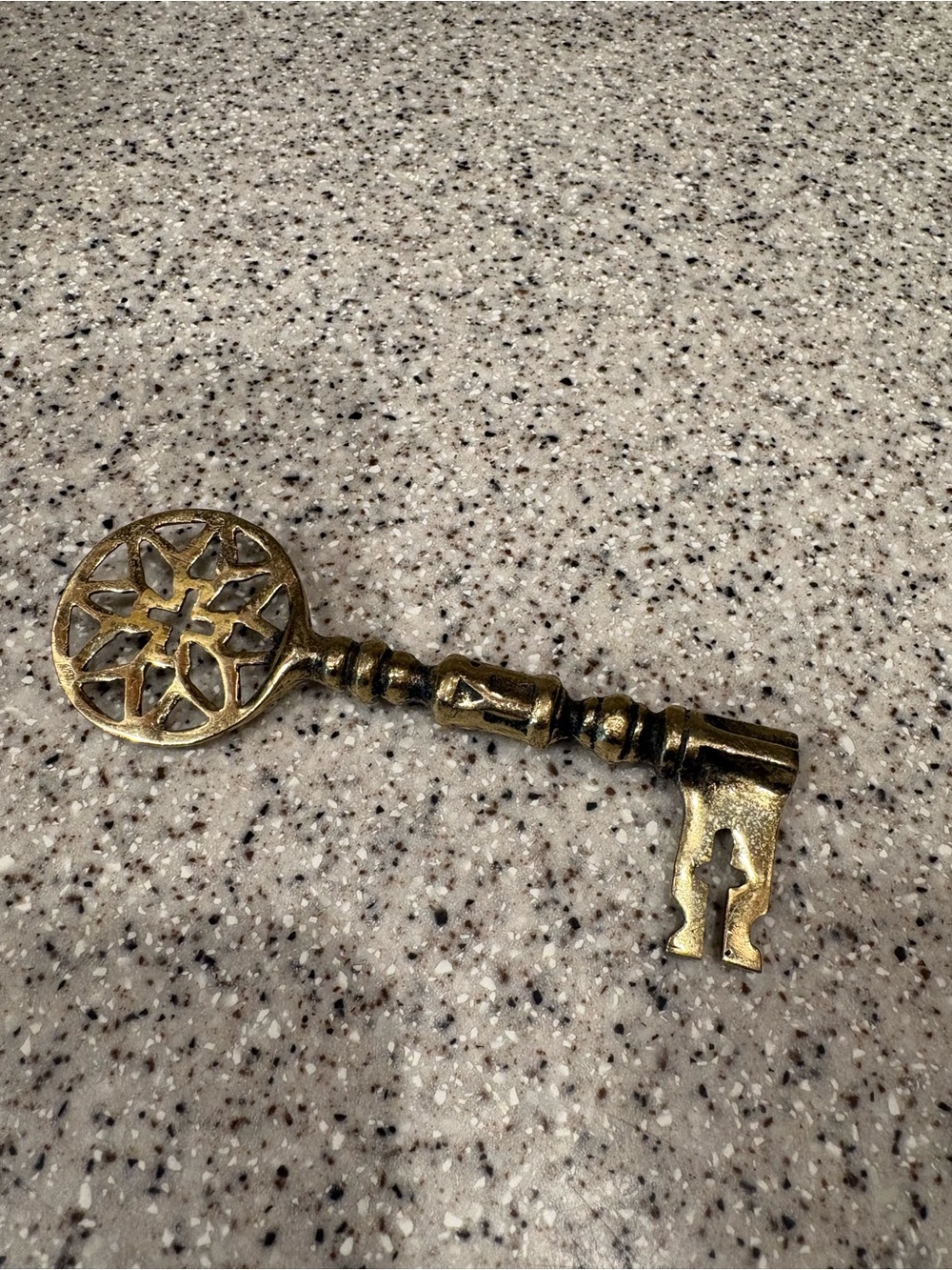 Antique Style Decorative Brass Key - Gold Accent Home Accent